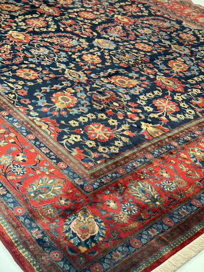 Canvello Silkroad Kashan Large Blue Rugs - 10'6" X 18'7" - Canvello