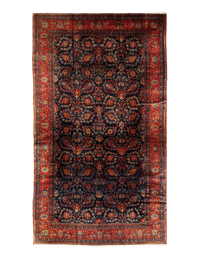 Canvello Silkroad Kashan Large Blue Rugs - 10'6" X 18'7" - Canvello