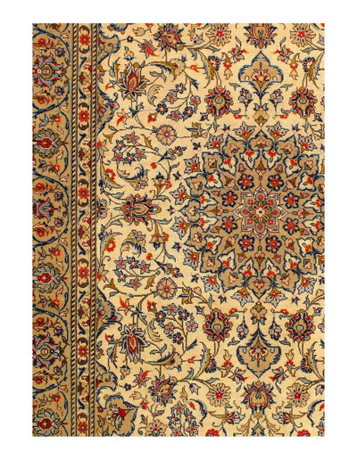 Canvello Silkroad Kashan Navy And Gold Rug - 4'8" X 7' - Canvello