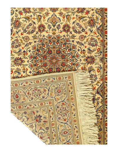 Canvello Silkroad Kashan Navy And Gold Rug - 4'8" X 7' - Canvello