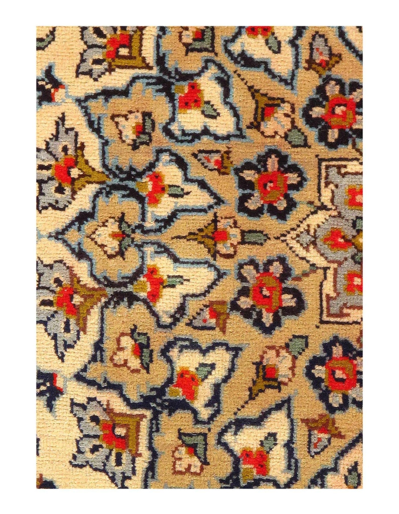 Canvello Silkroad Kashan Navy And Gold Rug - 4'8" X 7' - Canvello