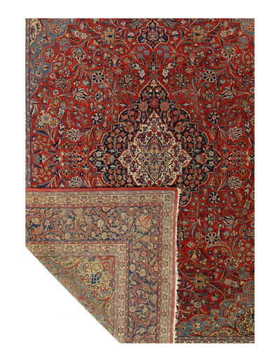 Canvello Silkroad Kashan Red Rug Living Room - 8' X 9'11'' - Canvello