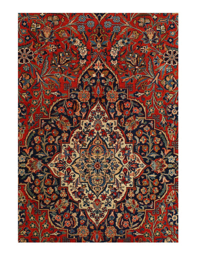 Canvello Silkroad Kashan Red Rug Living Room - 8' X 9'11'' - Canvello