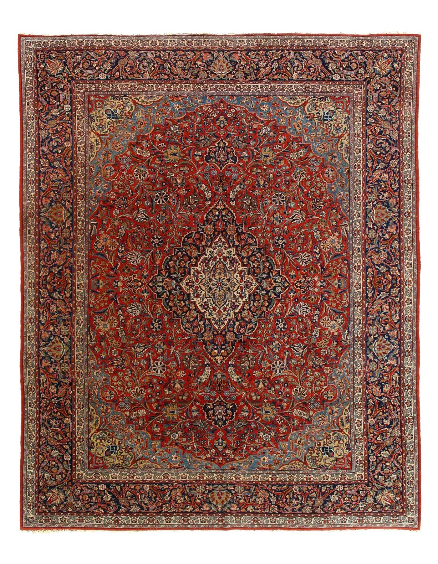 Canvello Silkroad Kashan Red Rug Living Room - 8' X 9'11'' - Canvello