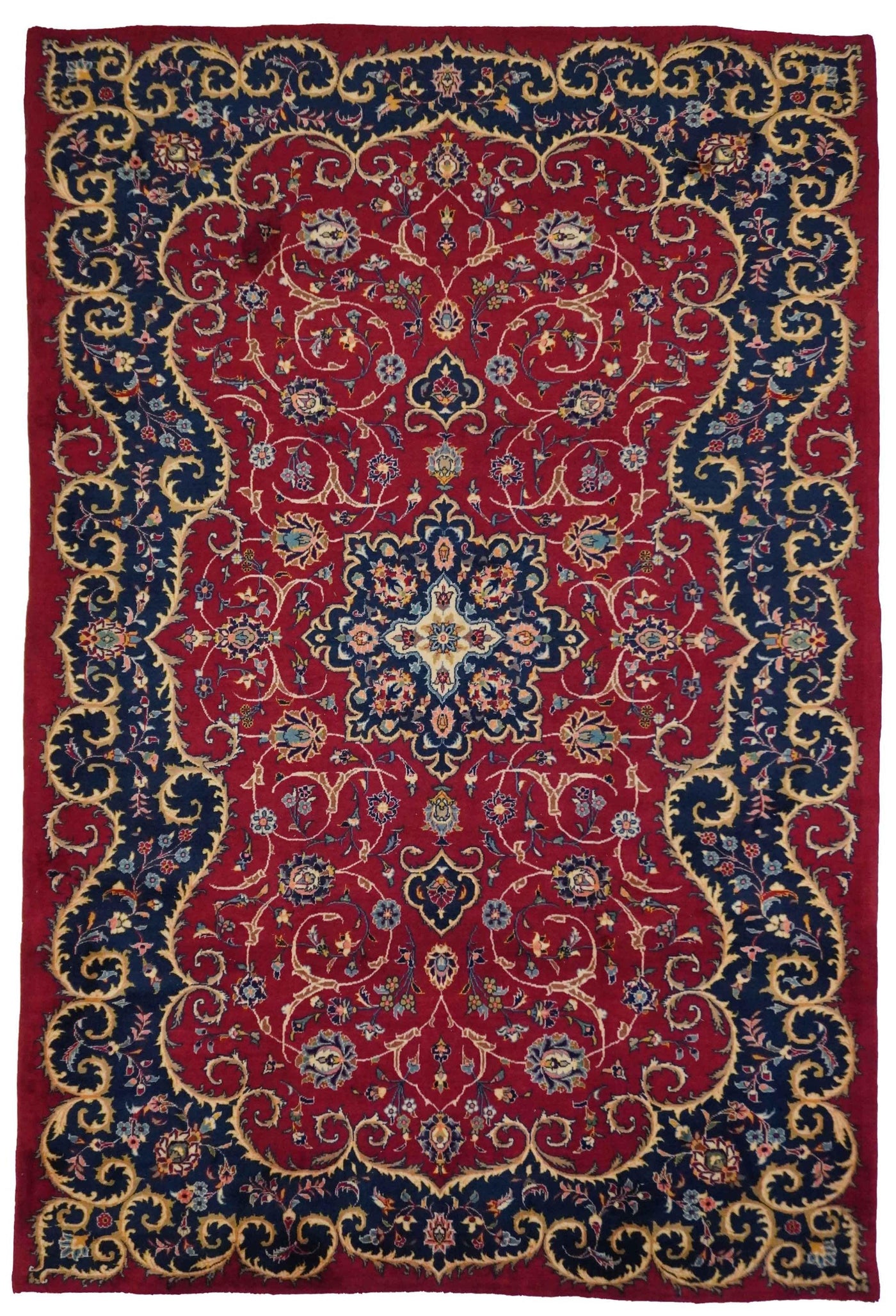 Canvello Persian Kashan Red Rugs For Bedroom - 6'7'' X 9'8''