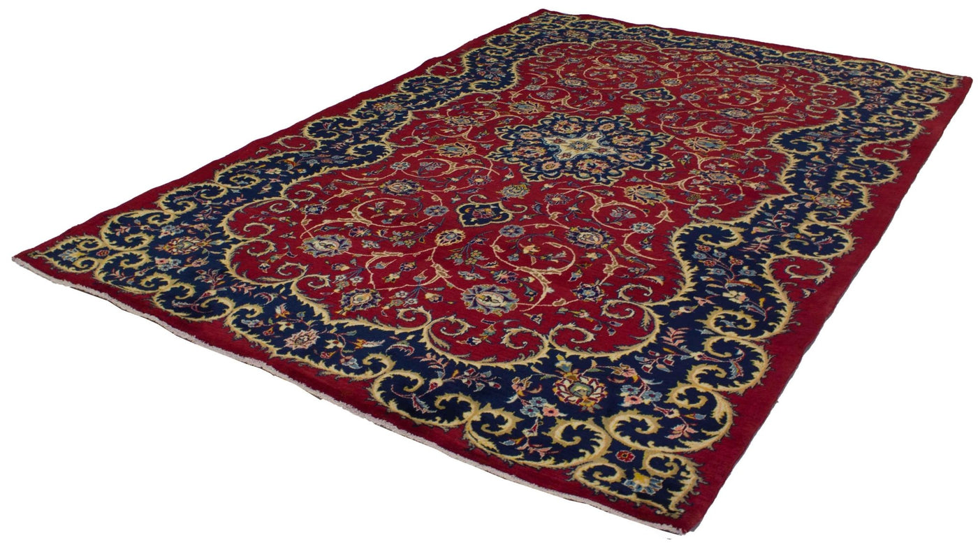 Canvello Silkroad Kashan Red Rugs For Bedroom - 6'7'' X 9'8'' - Canvello