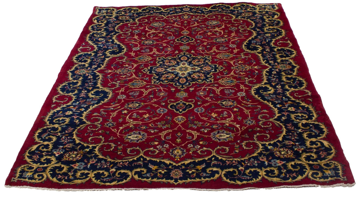 Canvello Silkroad Kashan Red Rugs For Bedroom - 6'7'' X 9'8'' - Canvello