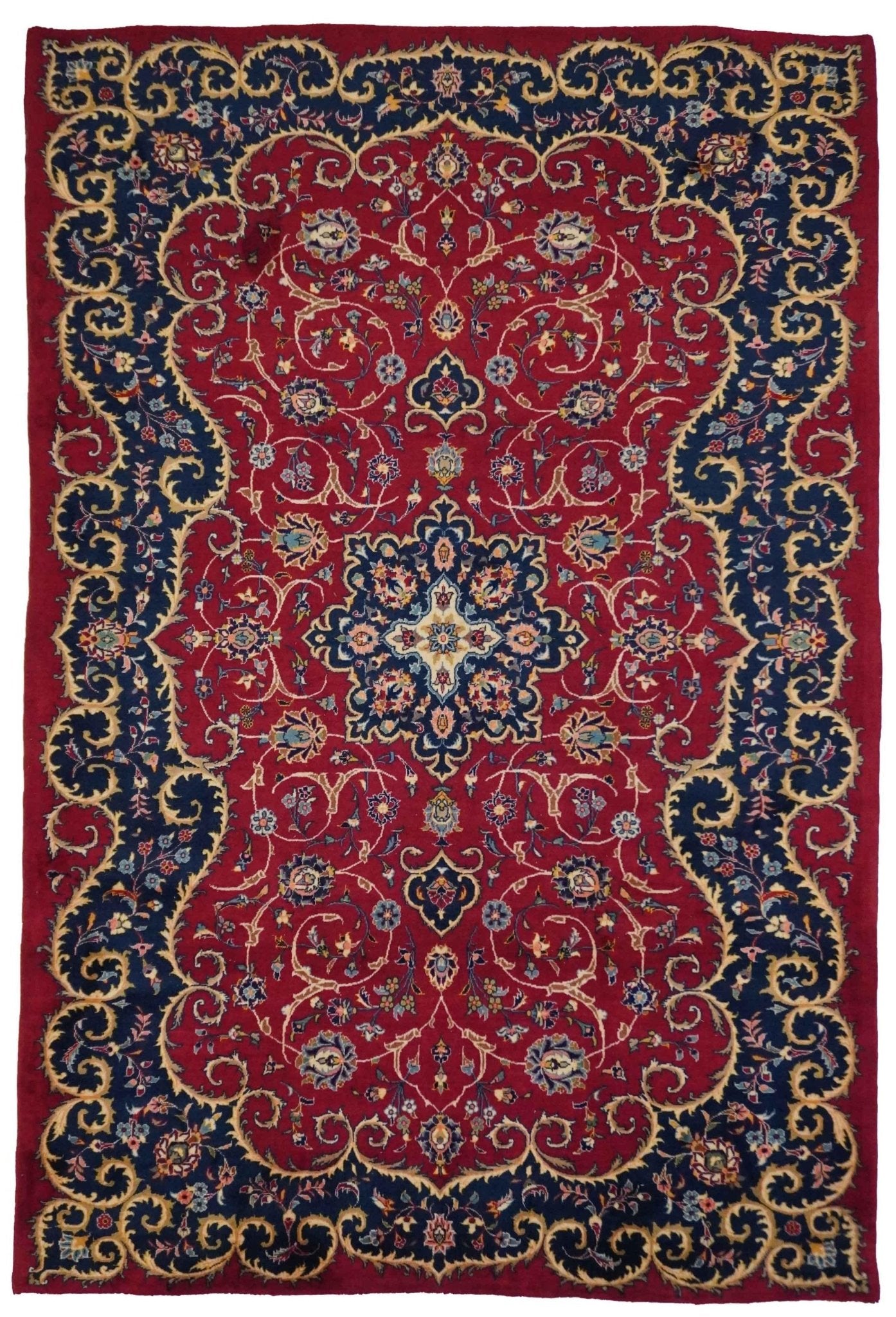 Canvello Silkroad Kashan Red Rugs For Bedroom - 6'7'' X 9'8'' - Canvello