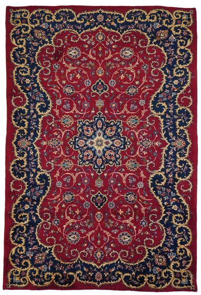 Canvello Silkroad Kashan Red Rugs For Bedroom - 6'7'' X 9'8'' - Canvello