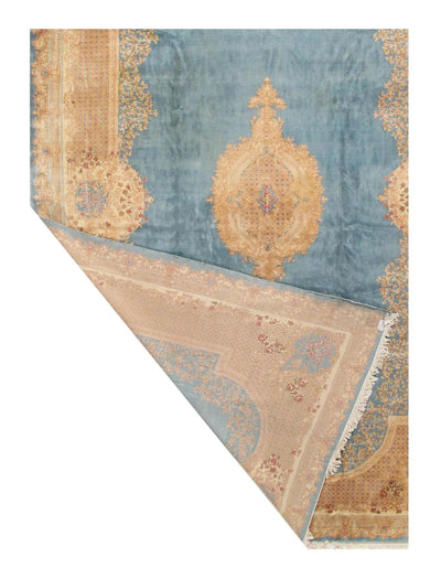 Canvello Persian Kerman Light Blue Rug Living Room - 11'11'' X 19'3''