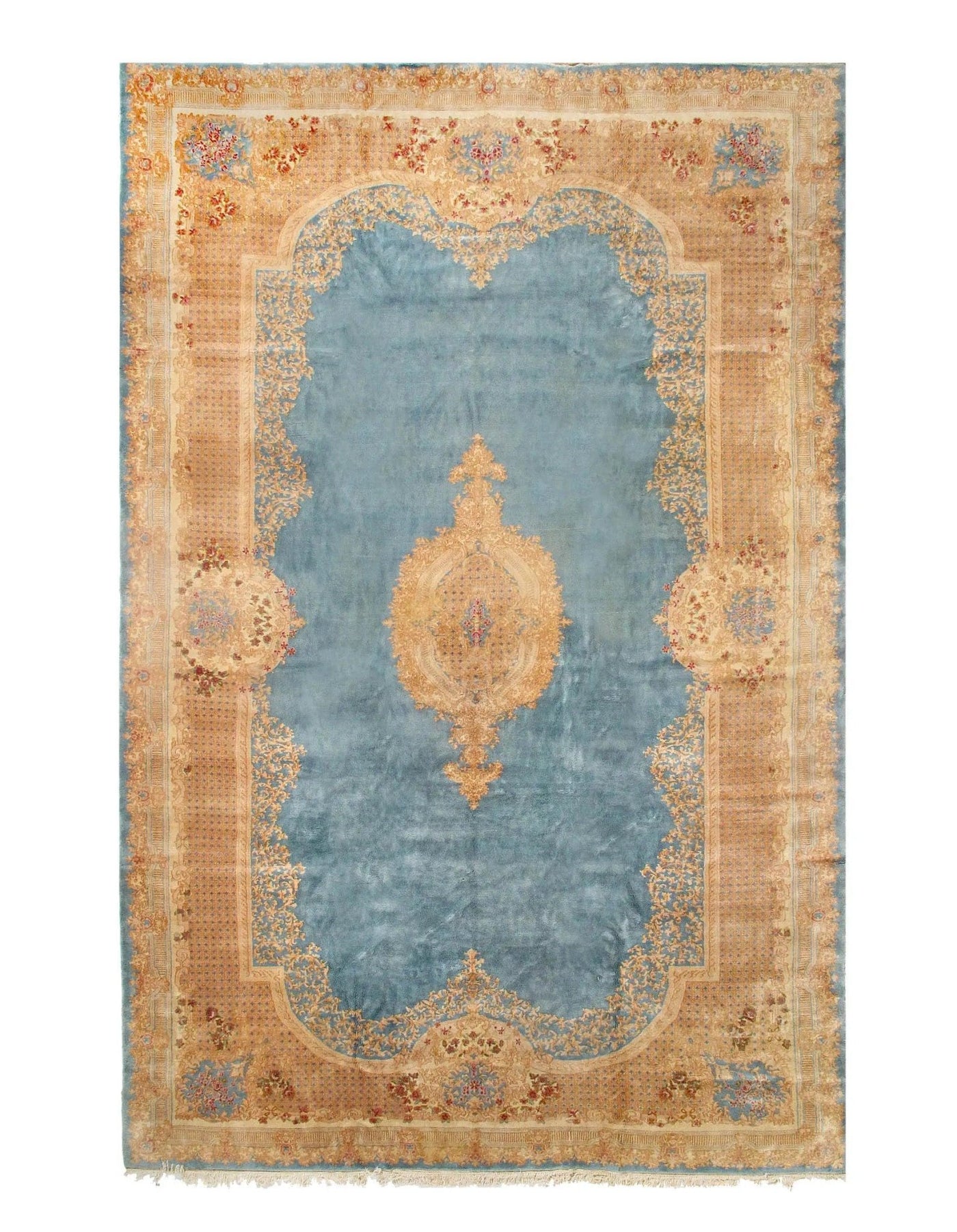 Canvello Silkroad Kerman Light Blue Rug Living Room - 11'11'' X 19'3'' - Canvello