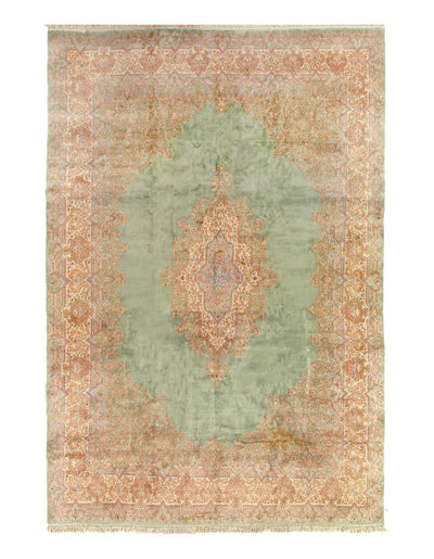 Canvello Silkroad Kerman Light Green Rug - 12' X 17' - Canvello