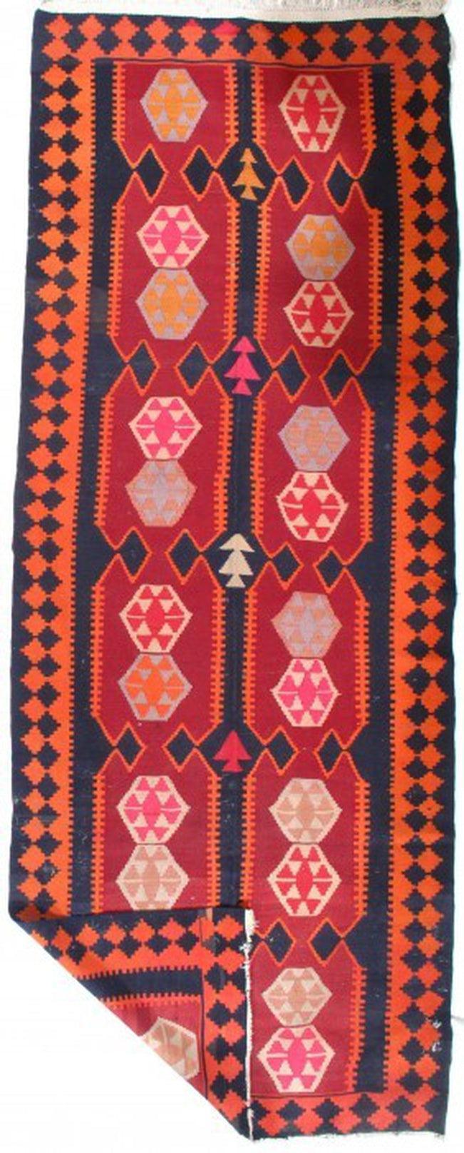 Canvello Silkroad Kilim Shiraz Black Rug - 4'9'' X 12'4'' - Canvello