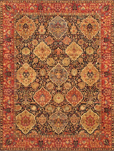 Canvello Silkroad Lamb's Wool Area Kerman Rug - 11'11" X 18' - Canvello