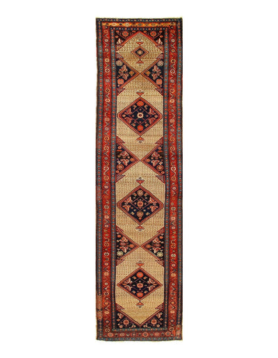 Canvello Silkroad Malayer Tribal Runner Rug - 3'4" X 13'2" - Canvello