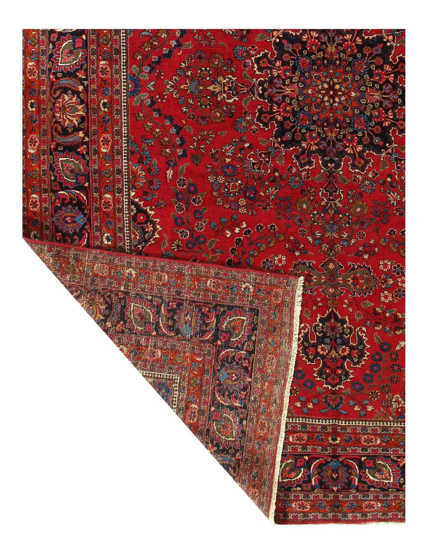 Canvello Persian Mashad Red And Black Rugs - 9'11'' X 13'2''