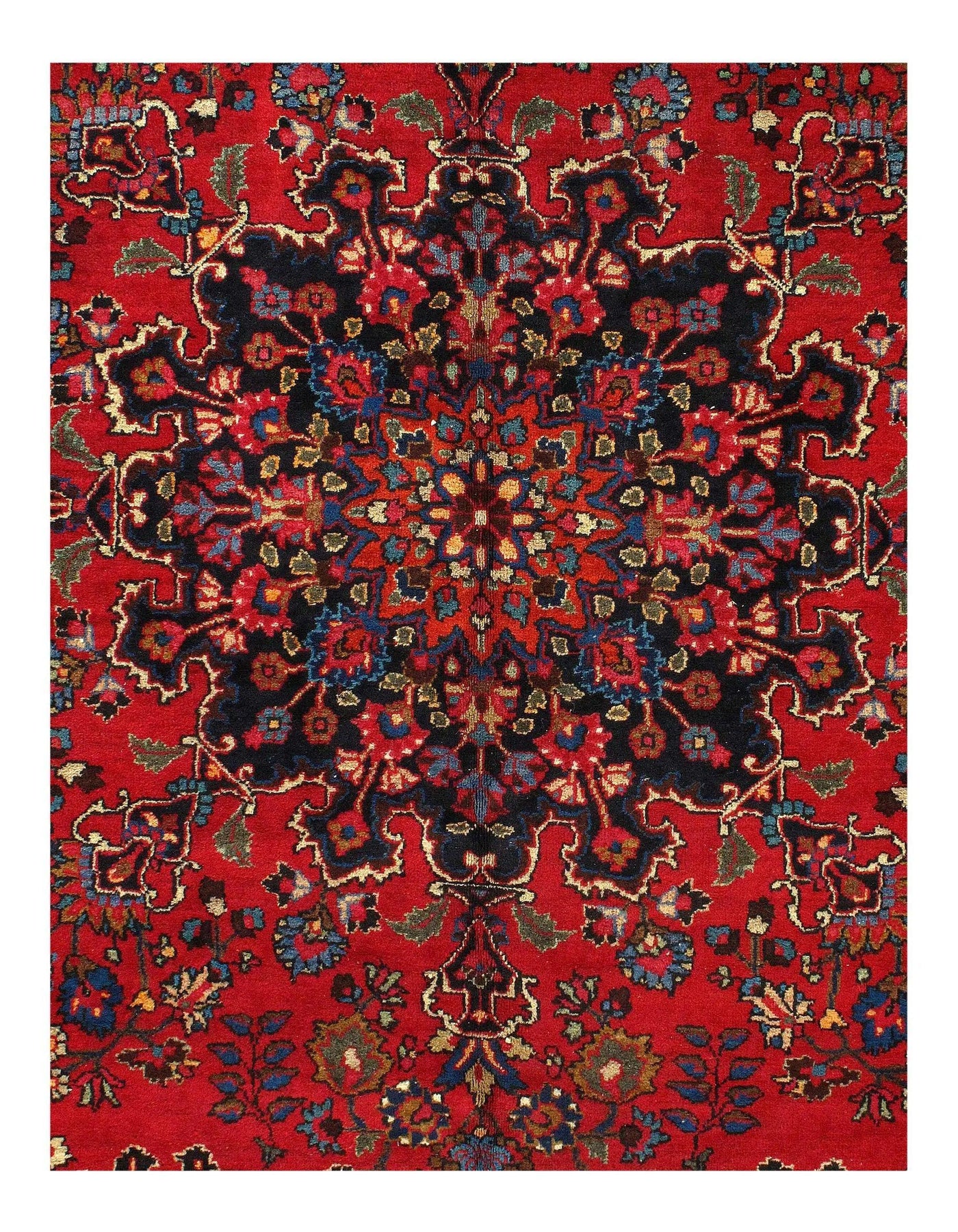 Canvello Persian Mashad Red And Black Rugs - 9'11'' X 13'2''