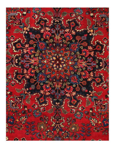 Canvello Silkroad Mashad Red And Black Rugs - 9'11'' X 13'2'' - Canvello