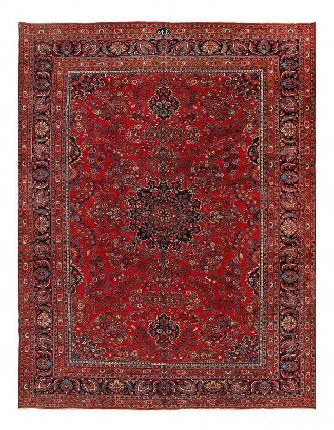 Canvello Silkroad Mashad Red And Black Rugs - 9'11'' X 13'2'' - Canvello