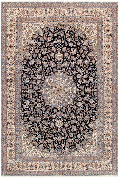 Canvello Silkroad Nain Beige Blue Area Rug - 11'10" X 18' - Canvello