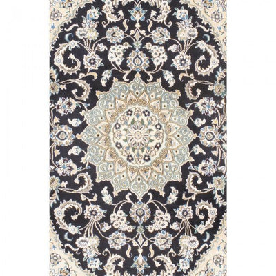 Canvello Silkroad Nain Black And White Rug - 3' X 5' - Canvello