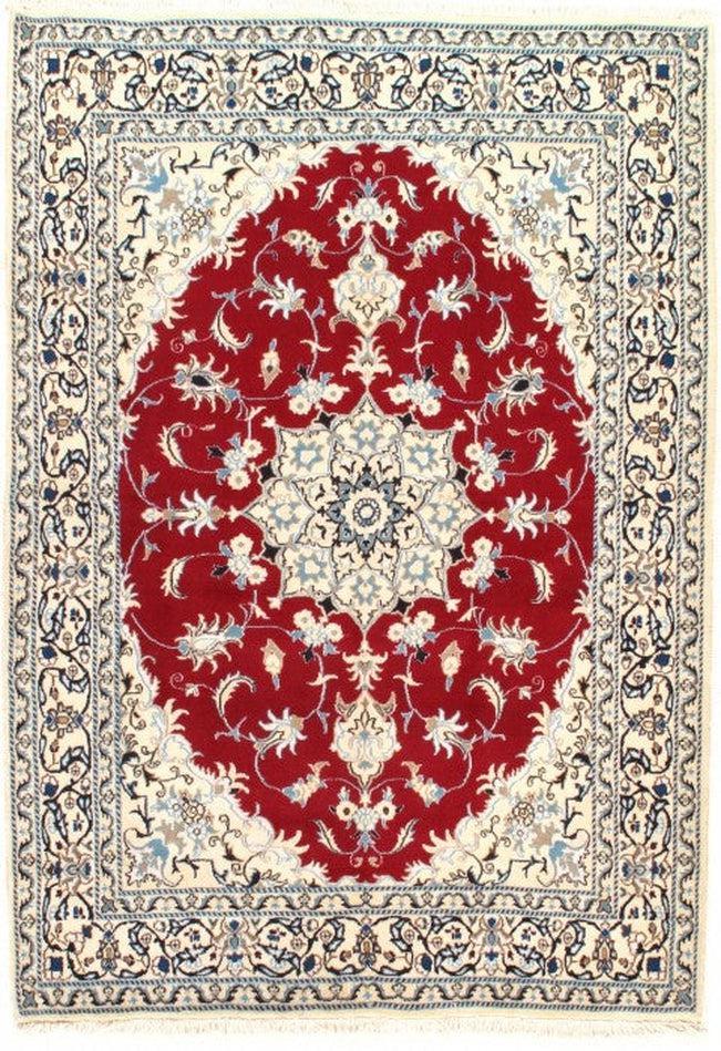 Canvello Silkroad Nain Cream And Red Rug - 5'5'' X 7'9'' - Canvello