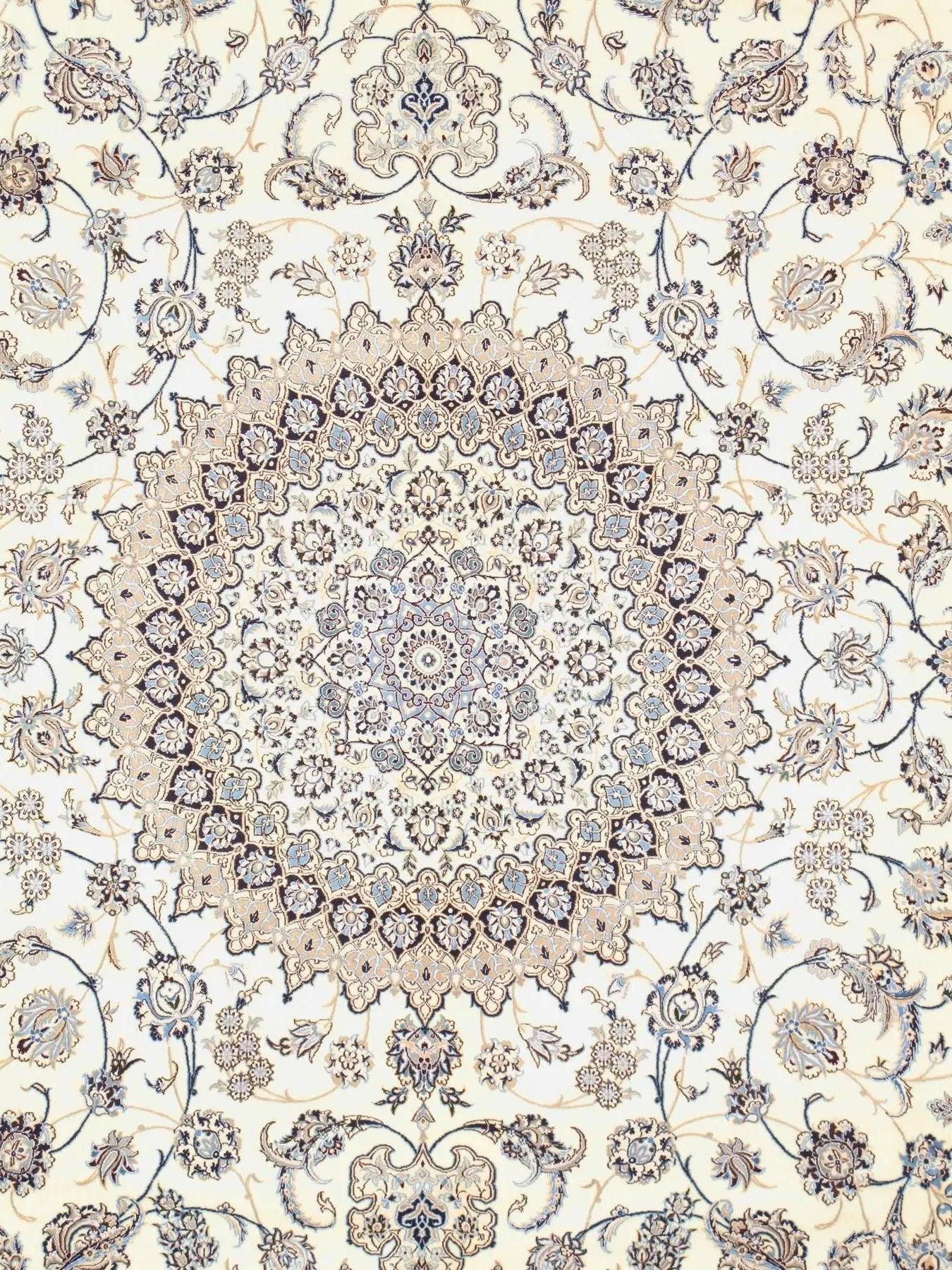 Canvello Silkroad Nain Hand - Knotted Silk Area Rug - 8'8" X 12'1" - Canvello