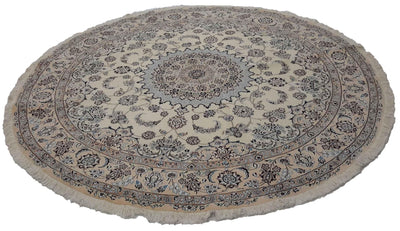 Canvello Silkroad Nain Ivory Round Rug 6 Line - 7'9'' X 7'9'' - Canvello