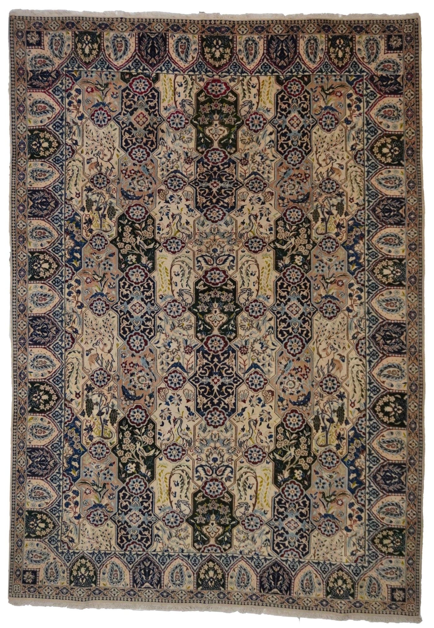 Canvello Silkroad Nain Multicolored Rugs 9 Line - 6'9'' X 9'11'' - Canvello