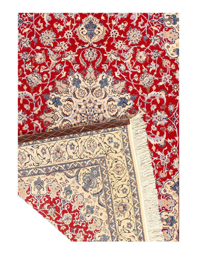 Canvello Silkroad Nain Red And Gray Rug - 4'3" X 6'7" - Canvello