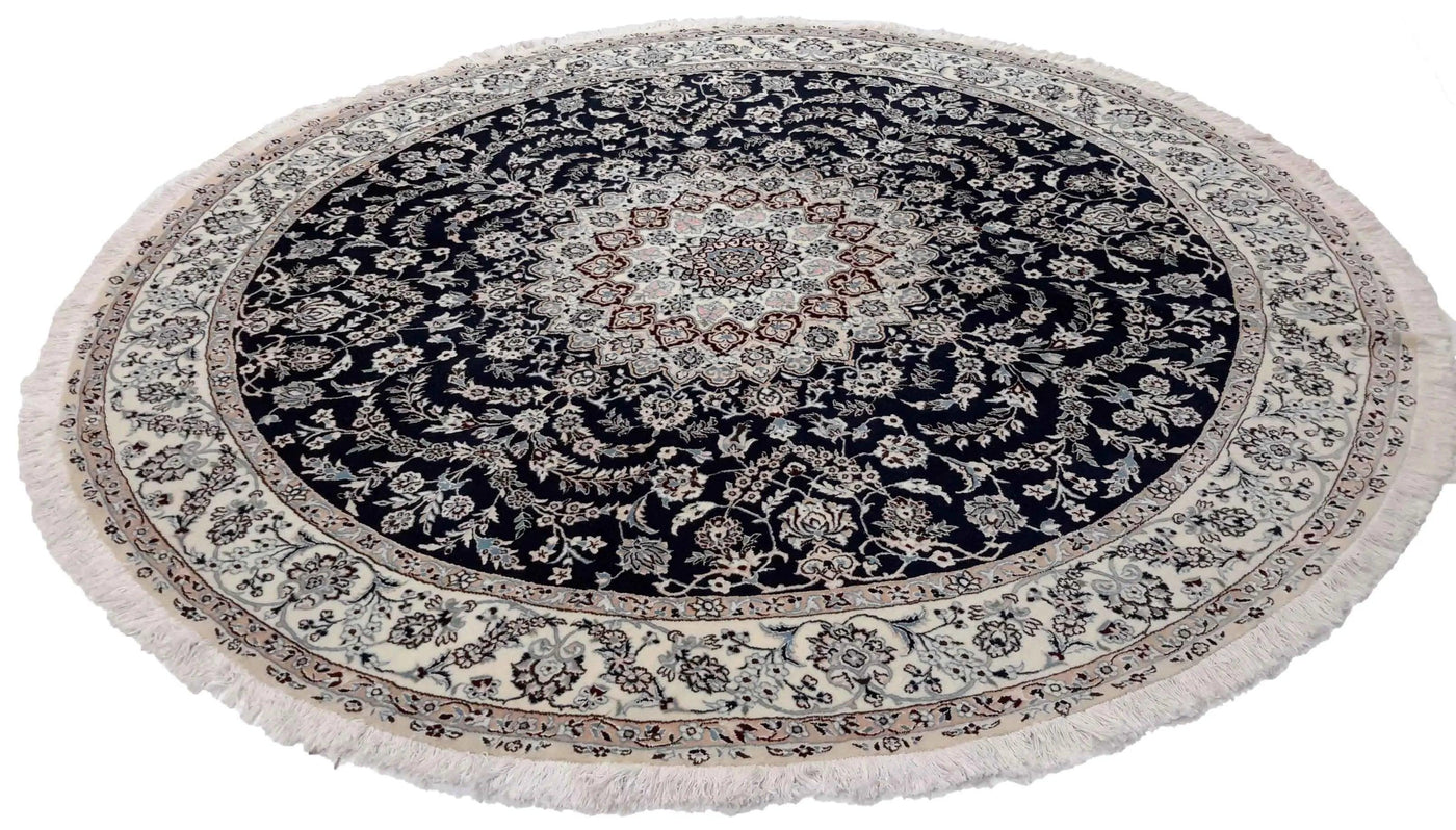 Canvello Persian Nain Round Rugs For Living Room 9 Line - 8'3'' X 8'3''