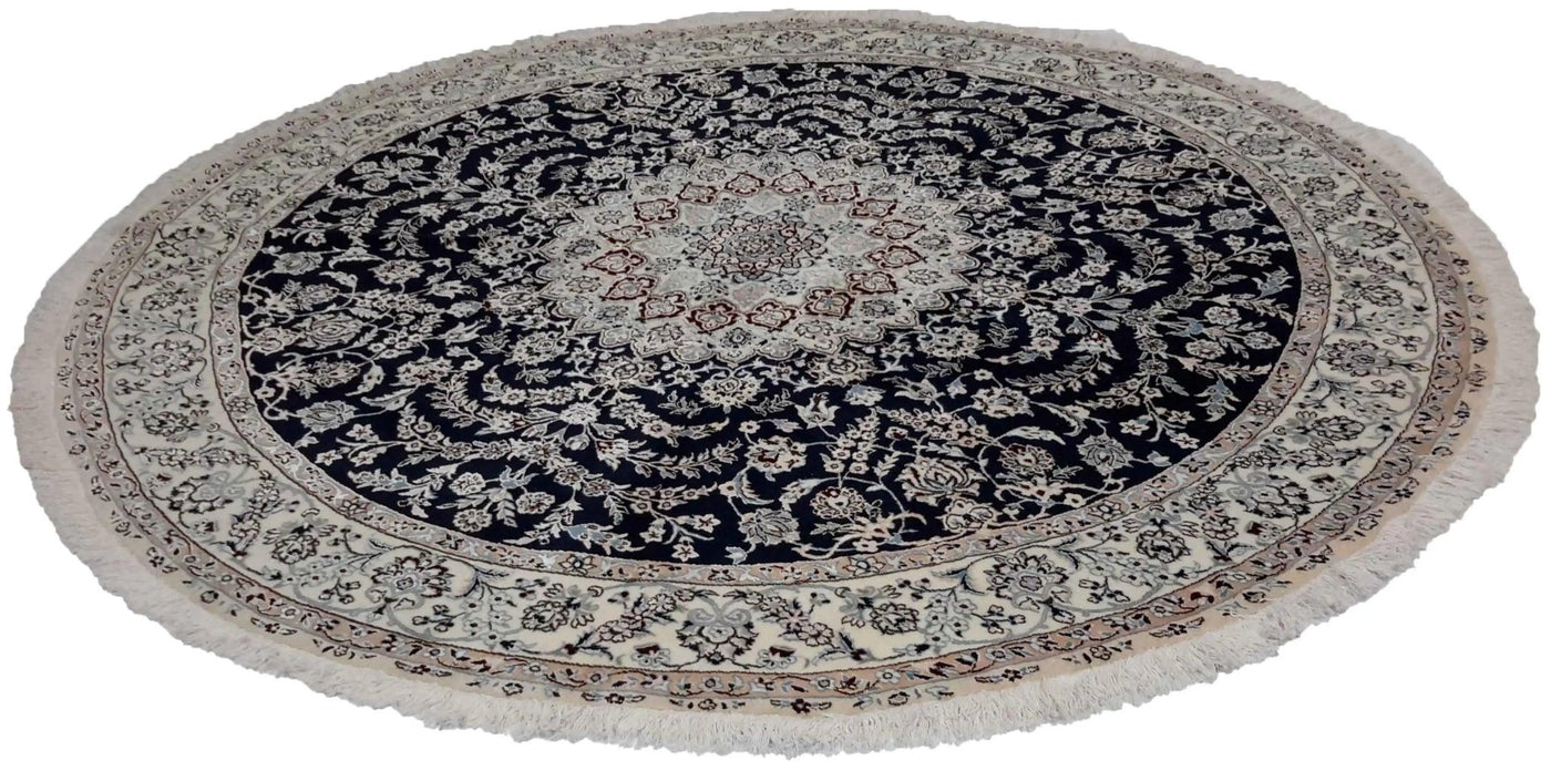 Canvello Silkroad Nain Round Rugs For Living Room 9 Line - 8'3'' X 8'3'' - Canvello