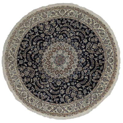 Canvello Silkroad Nain Round Rugs For Living Room 9 Line - 8'3'' X 8'3'' - Canvello