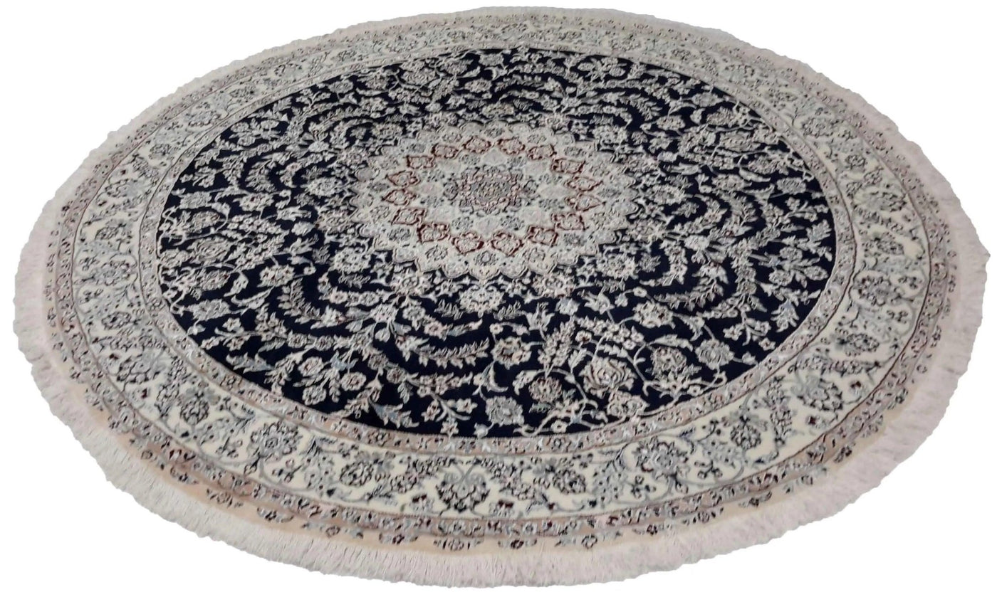 Canvello Silkroad Nain Round Rugs For Living Room 9 Line - 8'3'' X 8'3'' - Canvello