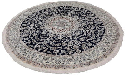 Canvello Silkroad Nain Round Rugs For Living Room 9 Line - 8'3'' X 8'3'' - Canvello