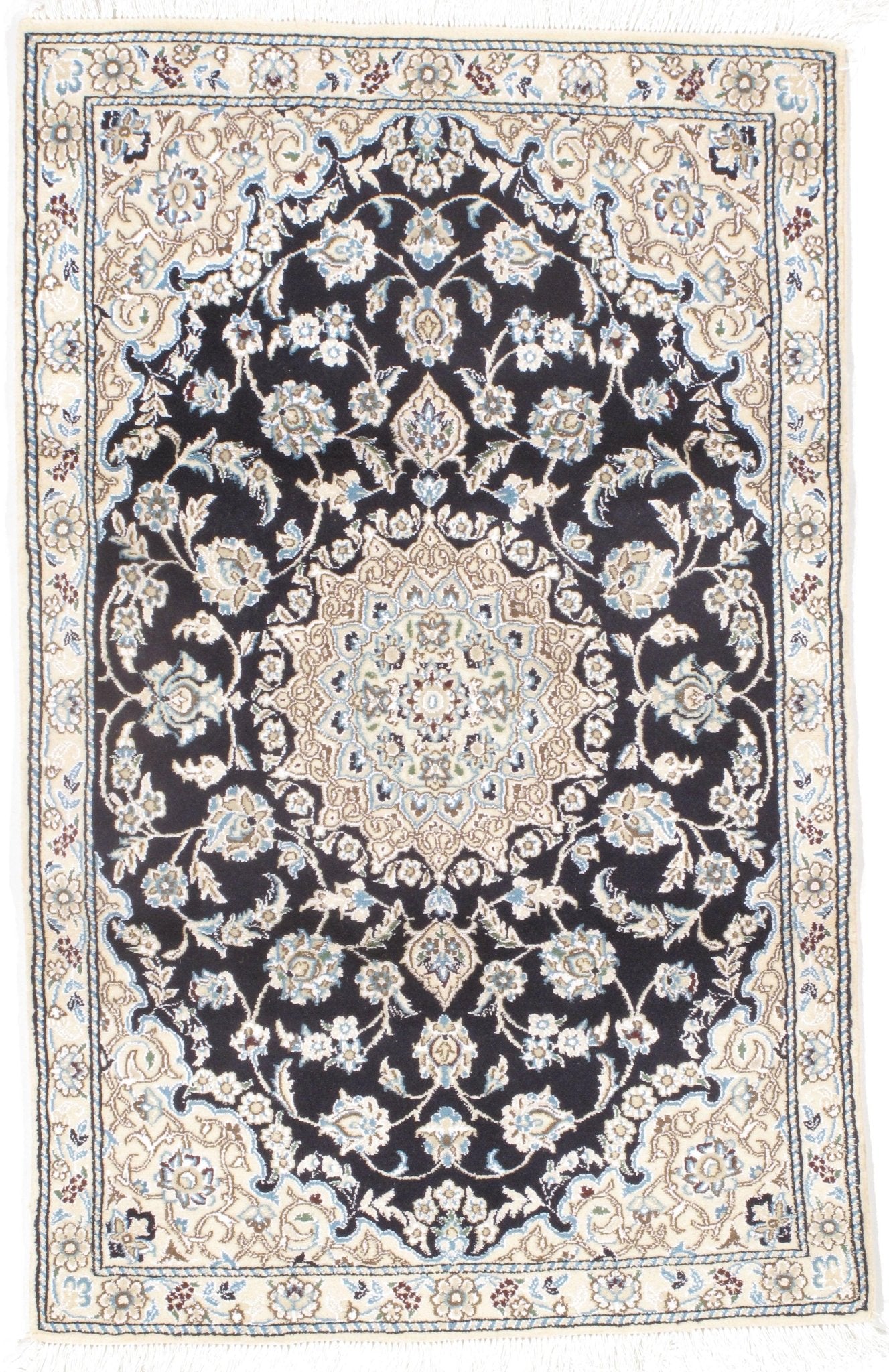 Canvello Silkroad Nain Wool And Silk Area Rug - 2'11'' X 4'7'' - Canvello