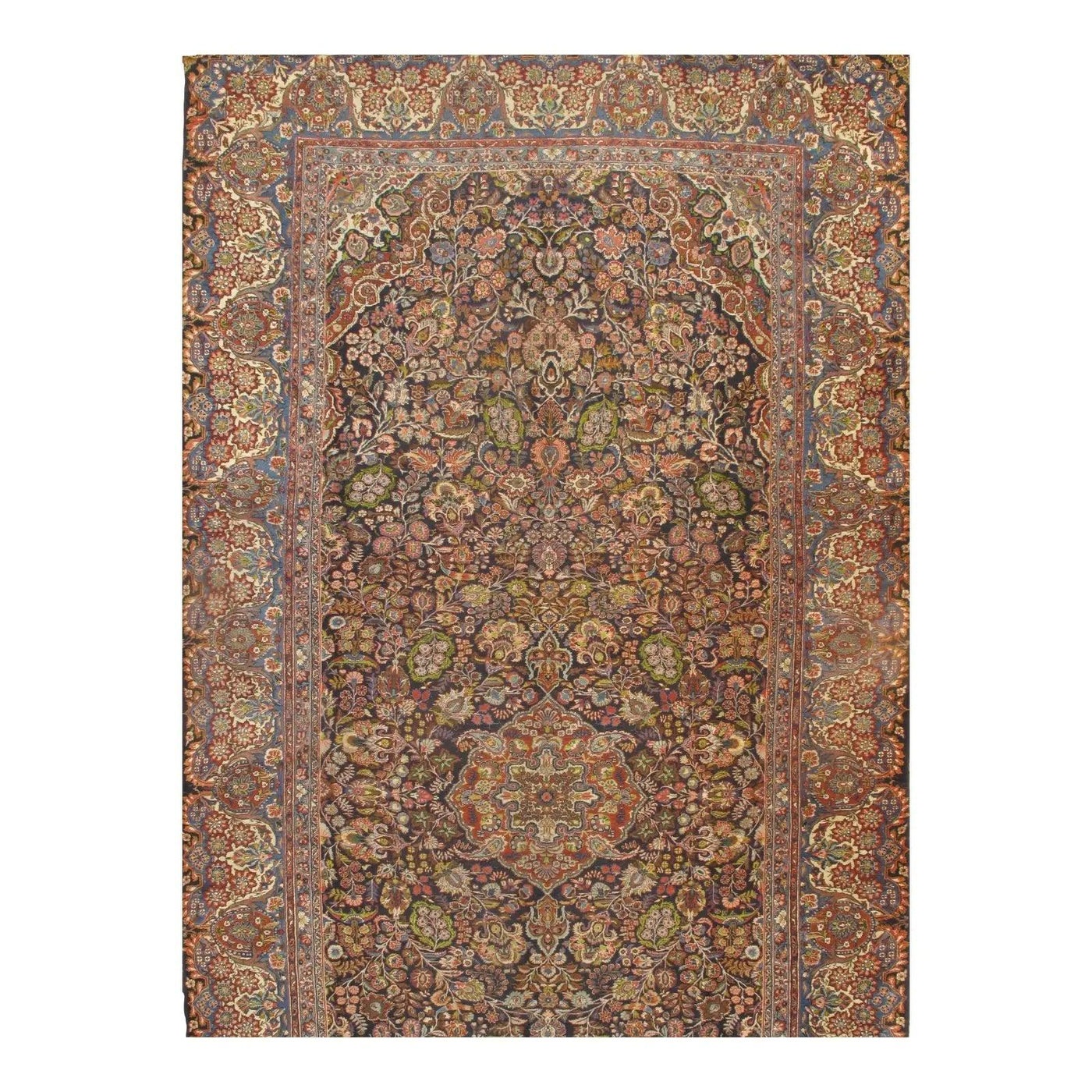 Canvello Silkroad Qazvin Navy Wool Rug - 10'1" x 21'6" - Canvello