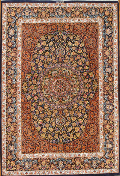 Canvello Silkroad Qum Pure Silk Area Rug - 4'6" X 6'8" - Canvello