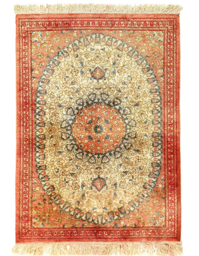 Canvello Silkroad Qum Wool And Silk Rugs - 1'11'' X 2'7'' - Canvello