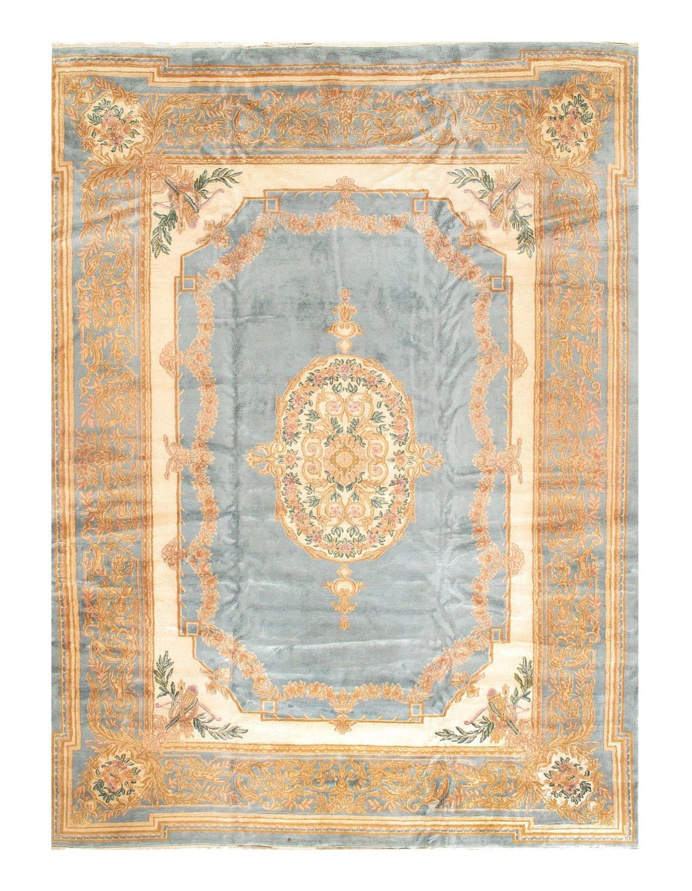 Canvello Silkroad Royal Kerman Light Blue Rug - 11'6" X 16' - Canvello