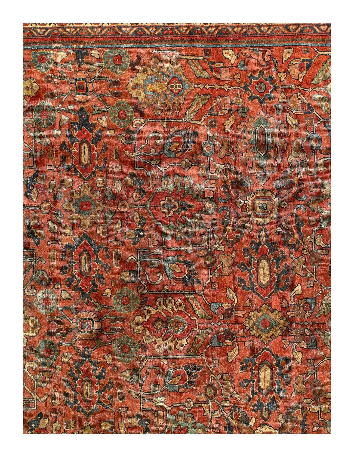 Canvello Silkroad Rust Antique Mahal Rug - 10'5'' X 13'3'' - Canvello