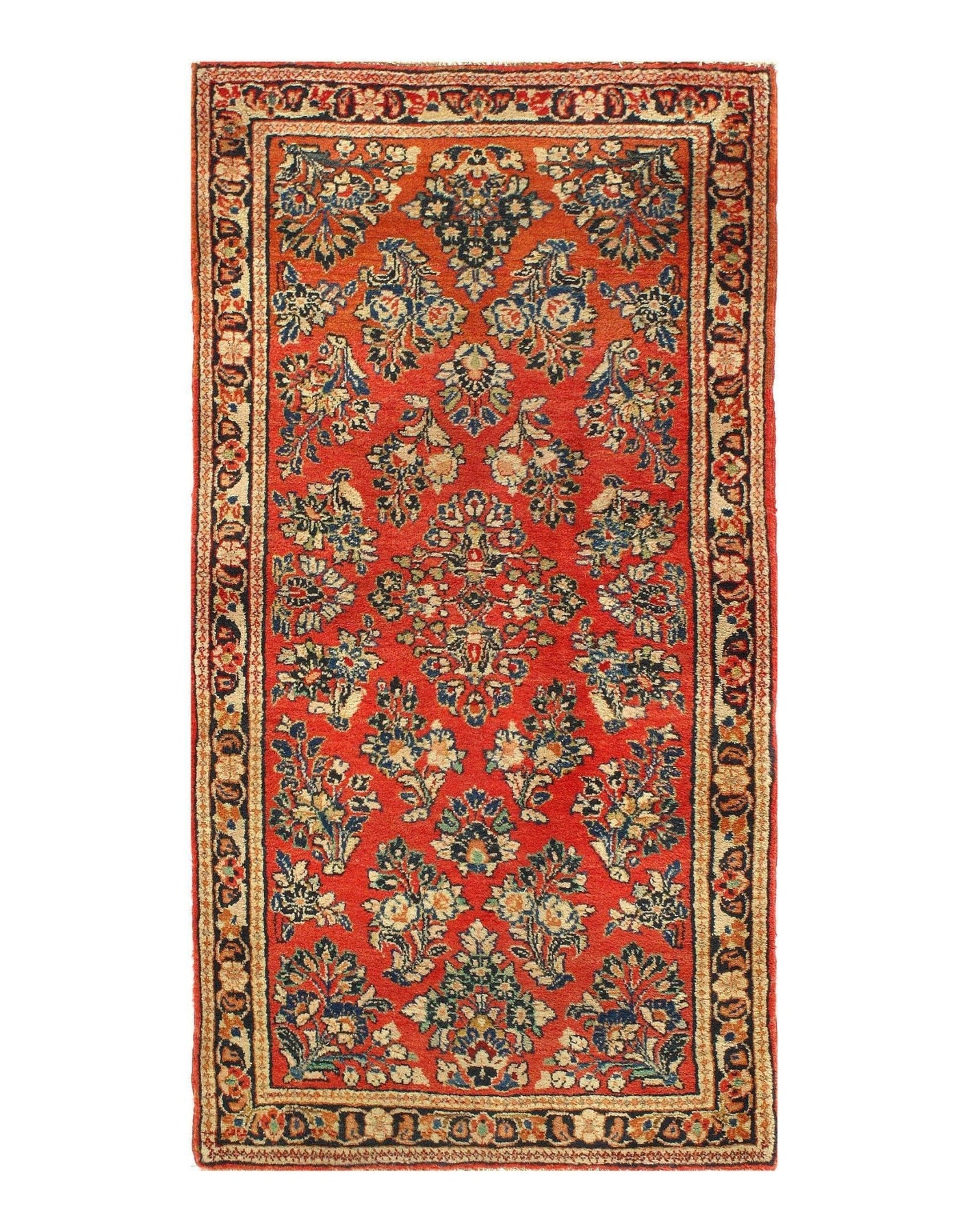 Canvello Silkroad Rust Antique Sarouk Rug - 2' x 4' - Canvello