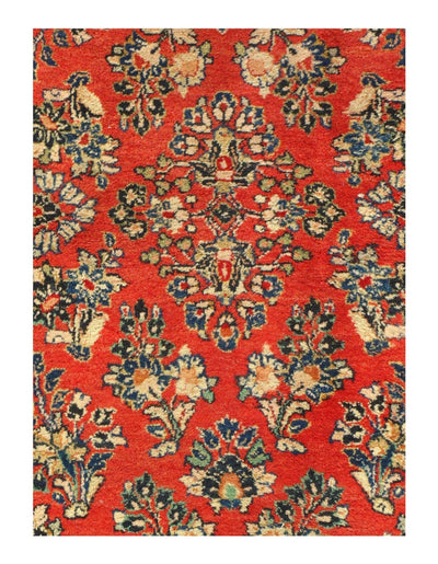 Canvello Silkroad Rust Antique Sarouk Rug - 2' x 4' - Canvello