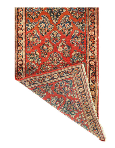 Canvello Silkroad Rust Antique Sarouk Rug - 2' x 4' - Canvello