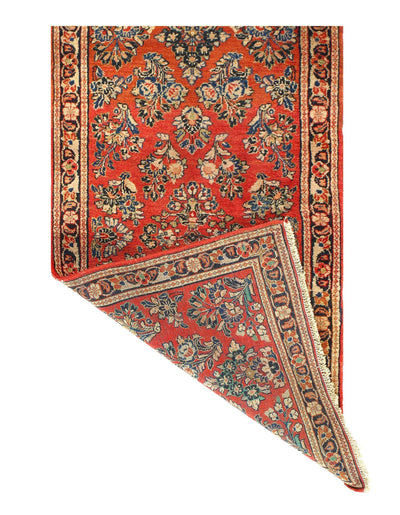 Canvello Persian Rust Antique Sarouk Rug - 2' x 4'