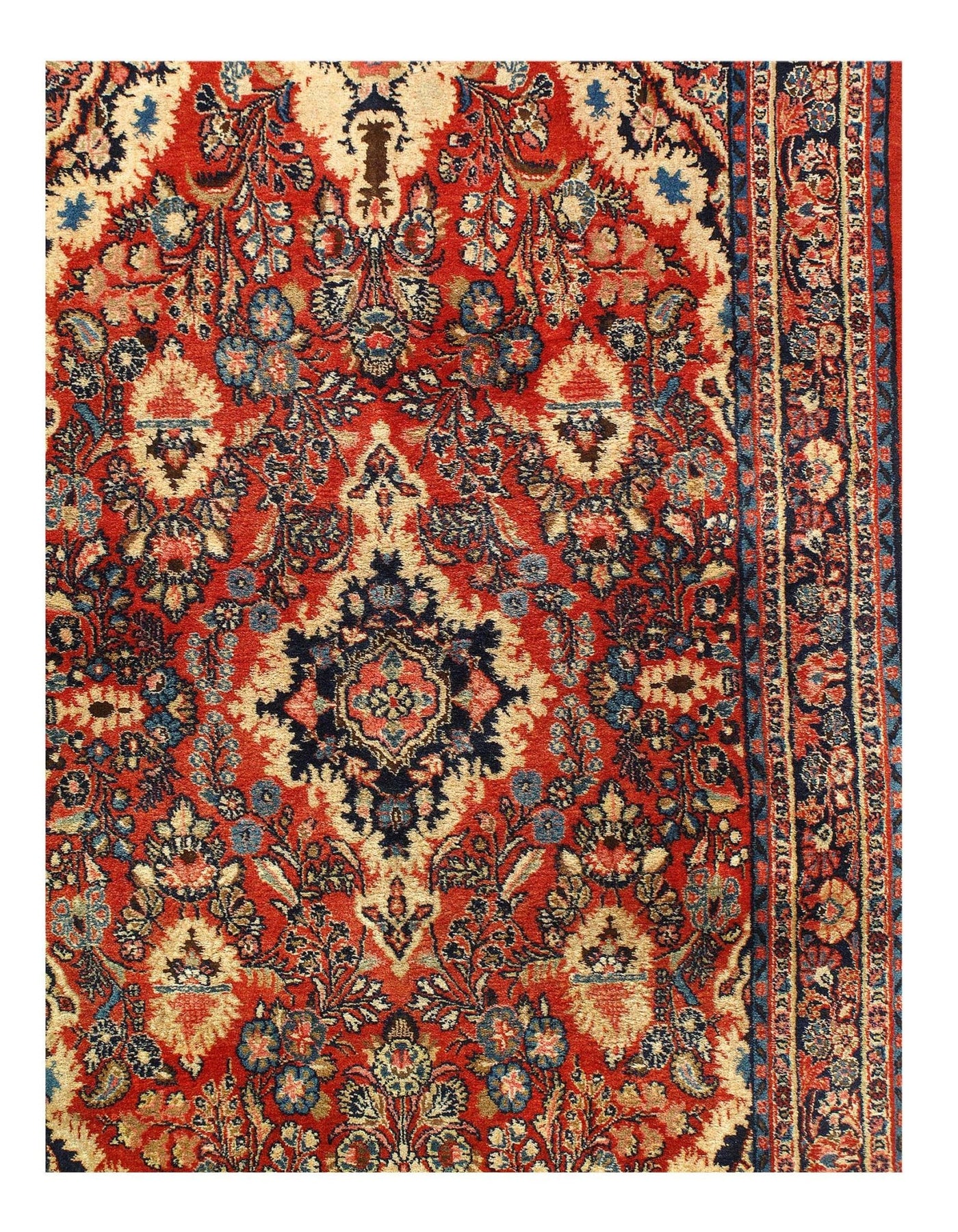 Canvello Silkroad Rust Antique Sarouk Rug - 4'3'' X 6'11'' - Canvello