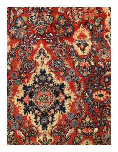 Canvello Silkroad Rust Antique Sarouk Rug - 4'3'' X 6'11'' - Canvello