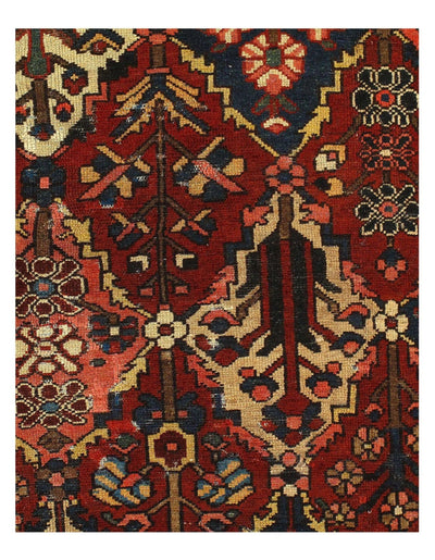 Canvello Silkroad Sami Antique Bakhtiari Rust Rug - 10'7'' X 13'8'' - Canvello