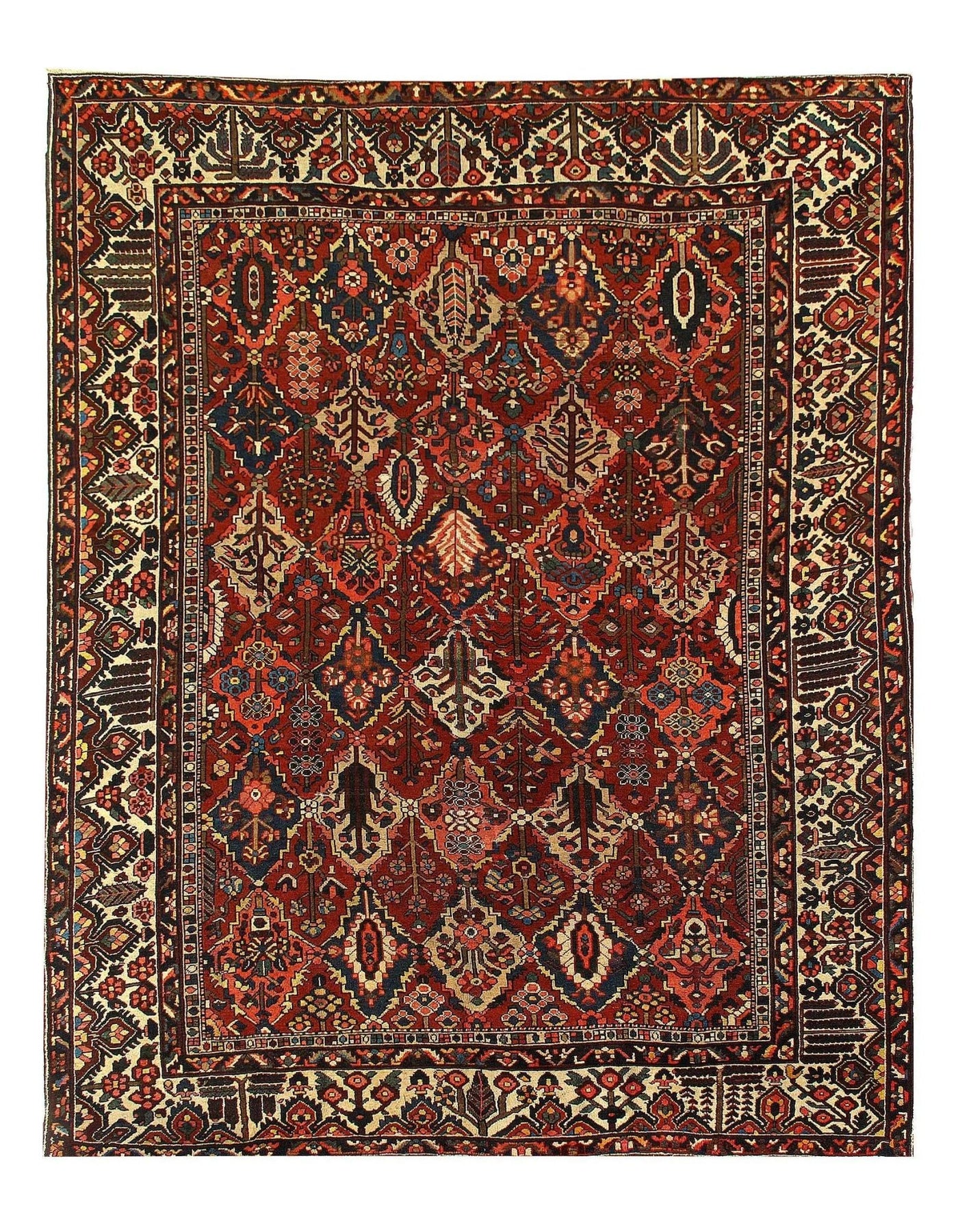 Canvello Silkroad Sami Antique Bakhtiari Rust Rug - 10'7'' X 13'8'' - Canvello