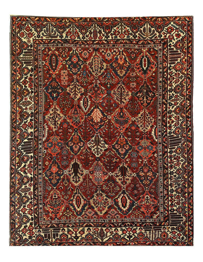 Canvello Silkroad Sami Antique Bakhtiari Rust Rug - 10'7'' X 13'8'' - Canvello